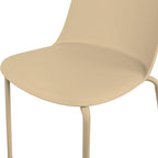 2xhome Set of 2 Modern Stackable Armless Dining Chairs | Plastic Shell Seat - Image 8