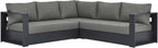 Modway Tahoe Aluminum 3-Piece Outdoor Patio Furniture Gray Charcoal, Modular - Image 4