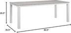 Modway EEI-1509-WHI-LGR Maine White Light Gray 80" Outdoor Patio Dining Table - Image 2