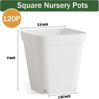 120 Pcs Nursery Pots 3.5 Inch, Plastic Seed Starting Pot - Image 6