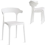 Modern Stackable Dining Chair Set, No Assembly, Plastic Chair, Patio Chair by XDECO