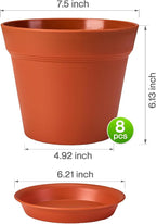 homenote Plant Pots, 7.5 Inch Flower Pots - Image 4