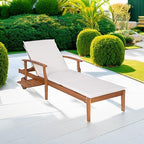 Best Choice Products 79x26in Acacia Wood Chaise Lounge Chair Recliner, Outdoor - Image 2