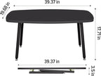 WOHOMO Folding Coffee Table 39.3'' Black Coffee Tables - Image 2