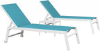PURPLE LEAF Oversize Chaise Lounge Chair Outdoor 2 Pieces White Aluminum Lounge - Image 9