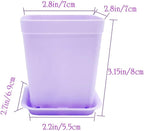 Anyumocz 24 Pack Plastic Square Nursery Pots 3 Inch Plastic Plant Pots - Image 2