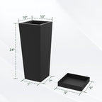Tall Outdoor Planters Set of 2, 24 inch Tall Planters - Image 2