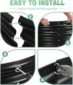 AHEONLAR 3 Pack 6×3×1ft Galvanized Raised Garden Beds, Oval Durable Planter - Image 4