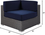 Modway Sojourn Wicker Rattan Outdoor Patio Sunbrella Fabric Corner in Canvas - Image 2