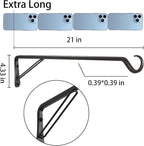 2 Pack Extra Long 21 Inch Heavy-Duty Rust-Resistant Solid Steel Plant Hangers - Image 2