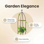 100% Metal Obelisk Garden Trellis 5.5 Feet Tall Sturdy Plant Support - Image 3