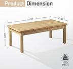 VINGLI Solid Wood Patio Coffee Table, Outdoor Garden Tea Table - Image 3