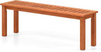 Tangkula 47 Inch Patio Wood Bench, 2-Person Backless Bench w/Slatted Seat by TANGKULA