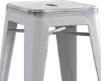 AC Pacific 24” Metal Backless Barstool Set of 2 – Country Rustic Style - Image 6