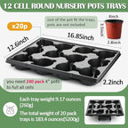 12 Cell Round Nursery Pot Trays Thickened Durable Seedling Pots Shuttle - Image 2