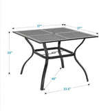 Sophia & William Metal Outdoor Dining Table, Square Mesh Patio Table - Image 2
