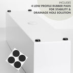 DR&Co Modern White Rectangle Planter Box, Narrow Box - Image 4