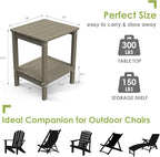 GREENVINES Adirondack-Outdoor-Side-Table | Set of 4 | Wood Grain | 14 x 13 - Image 3