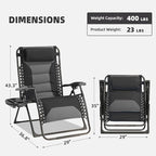 Zero Gravity Chair Set of 2 Oversized Padded Recliner - Image 3