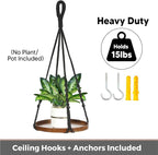 2 Pack Macrame Plant Hanger | Plant Hanger Indoor, Hanging Planter Shelf | - Image 5