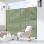 Casaphoria Metal Privacy Screen Outdoor, Light Green-Louvered - Image 3