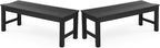 Stoog Outdoor Benches Set of 2, 2-Person Backless Patio Bench, All-Weather HIPS by Stoog