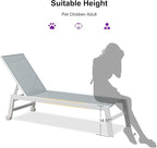 PURPLE LEAF Patio Lounge Chair 2 Pieces White Aluminum Outdoor Chaise Lounge - Image 8