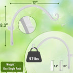 FEED GARDEN 2 Pack 12 Inch Hanging Plant Bracket Wall Hooks Decorative Plant - Image 4