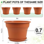 8 Inch Plastic-Flower Pot-for-Indoor Plants, 4 Pack Large Outdoor Planter Pot - Image 3