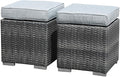 Patiorama 2 Pieces Assembled Outdoor Patio Ottoman, Indoor Outdoor All-Weather by Patiorama