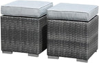 Patiorama 2 Pieces Assembled Outdoor Patio Ottoman, Indoor Outdoor All-Weather by Patiorama