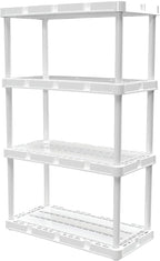 Gracious Living 4 Pack Light Duty Storage Shelves, Knect-A-Shelf 4-Shelf - Image 6