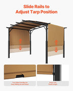 VEVOR 10 x 10 ft Outdoor Pergola, Arched Top Metal Pergola, Retractable Pergola - Image 6