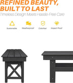 HDPE Outdoor Bench, Poly Lumber Adirondack Benches, Fade-Resistant HDPE Garden - Image 4