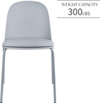 2xhome Set of 2 Modern Stackable Armless Dining Chairs, Plastic Shell Seat - Image 5