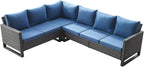 Belord Outdoor Sectional Sofa 6 Seater L Shaped Couch Wicker Patio Conversation by Belord
