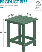 MUCHENGHY Adirondack Outdoor Side Table, 14.7" Patio Side Table Weather - Image 3