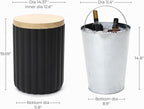 LuxenHome 20" Black Outdoor Side Table - Image 2
