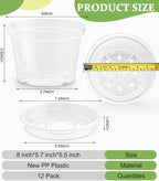 12 Pack 8 Inch Clear Plant Pots - Image 2