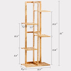 Bamboo 5 Tier 6 Potted Plant Stand Rack Multiple Flower Pot Holder Shelf Indoor - Image 6