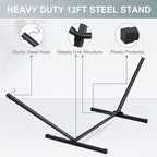 Two Person Hammock with Stand for Outside Heavy Duty, Outdoor Patio Hammock - Image 6