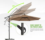 Backyard Expressions 10FT Cantilever Patio Umbrella – Outdoor Offset Hanging - Image 7