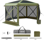 VEVOR Pop up Gazebo Screen Tent, 12 x 12 ft Large 6-Sided Camping Canopy Tent - Image 9