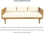 Merax Outdoor Solid Acacia Wood Daybed, 3 Seater Day Bed Couch Sofa - Image 4