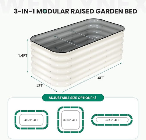 4×2×1.4FT Galvanized Raised Garden Bed Outdoor, Metal Raised Garden Bed Kit - Image 2
