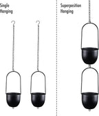 Stackable Metal Hanging Planters, Modern Wall and Ceiling Plant Holders - Image 2