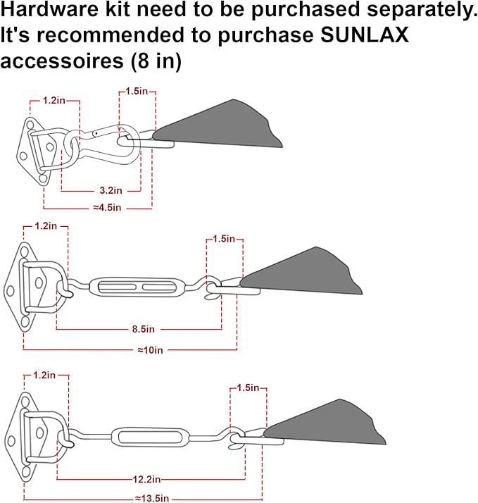 SUNLAX Large Sun Shade Sail 16' x 20' Sand Rectangle Canopy Sail Shade Cover UV - Image 3