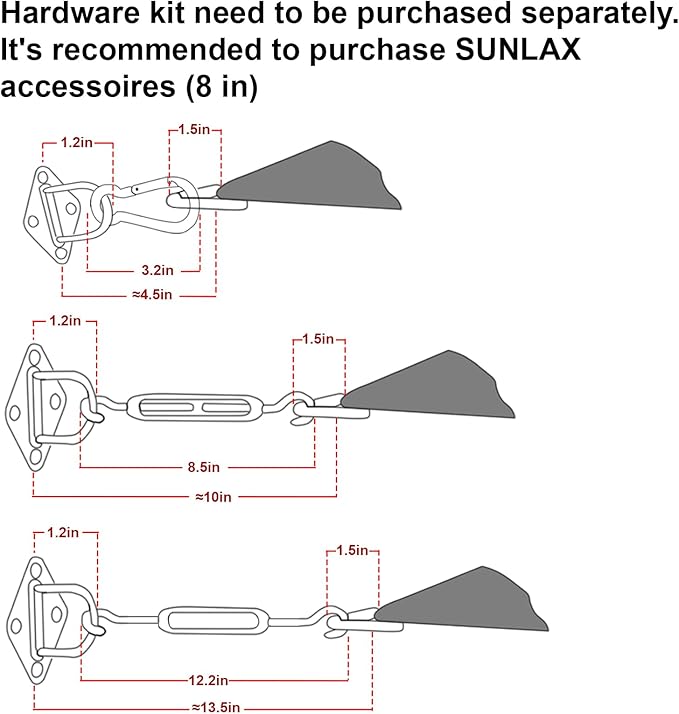 SUNLAX Sun Shade Sail 20' x 20' Butter Cream Square Canopy Sail Shade Cover UV - Image 3