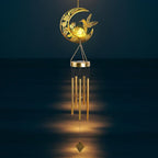 Moon Hummingbird Wind Chime Outdoor, Handcrafted Metal Garden Wind Chimes - Image 7