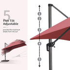 PURPLE LEAF 10' X 13' Patio Umbrella Outdoor Cantilever Rectangle Umbrella - Image 3